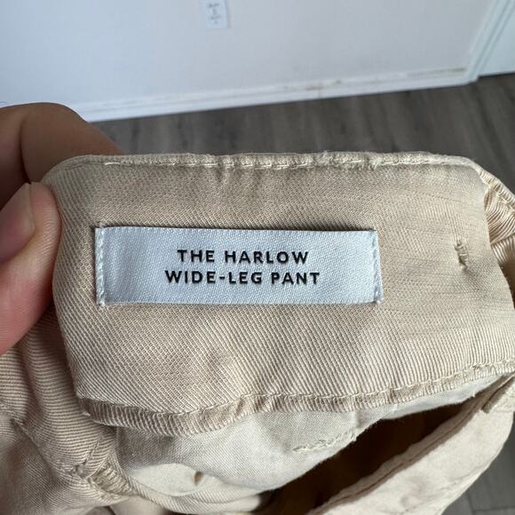 Madewell Harlow Wide-Leg Trouser WMNS 4 Cream Twill Pleated High Rise Pant NG521 - Picture 9 of 11